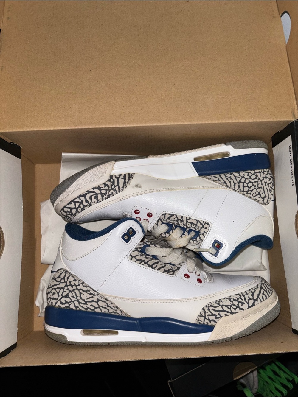 Nike Kids' White & Navy Air Jordan Style Basketball Shoes